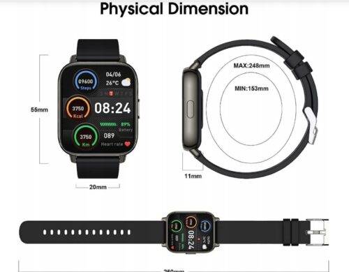 Zegarek SMARTWATCH togala CZARNY - obrazek 2