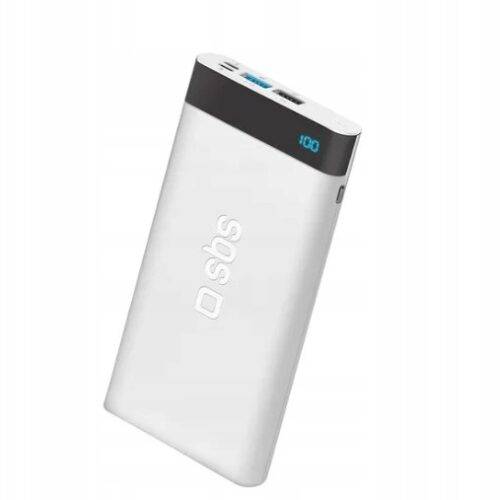 Powerbank SBS 10000 mAh biały w wyświetlaczem