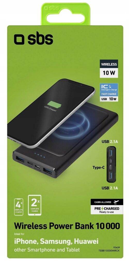 Powerbank SBS 10000 mAh czarny - obrazek 4