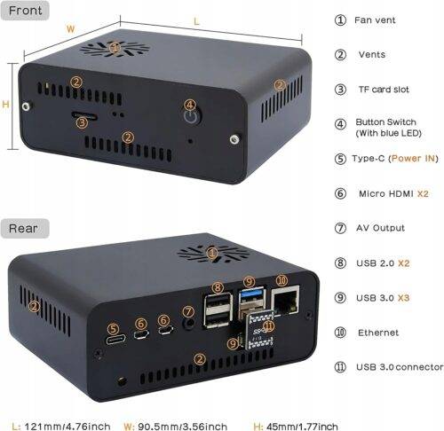 Obudowa Raspberry Pi Model 4B z wentylatorem - obrazek 2