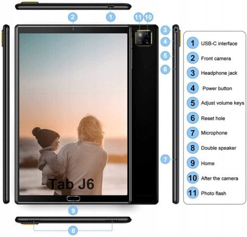 Tablet Jusyea J6 10" 8 GB / 128 GB niebieski - obrazek 2