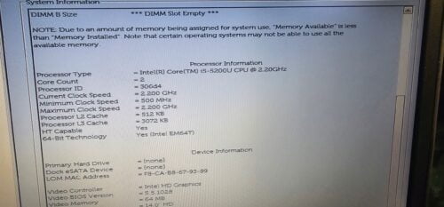 Płyta główna Dell E5450 i5 LA-A900P - obrazek 3