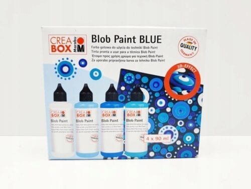 Zestaw farb do malowania kroplami blob paint Blue creabox 4x90 ml