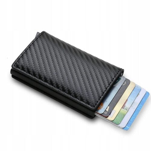 Carbon Fiber Rfid Card Holder Men Wallets Money Bag Male Vintage Black Male - obrazek 4