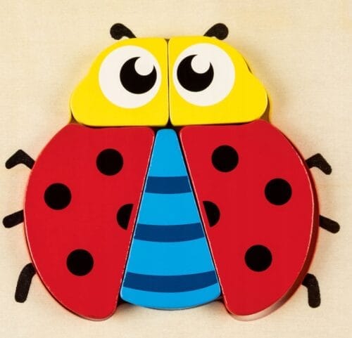 Playtive kolorowe, drewniane puzzle 2D Biedronka 1+
