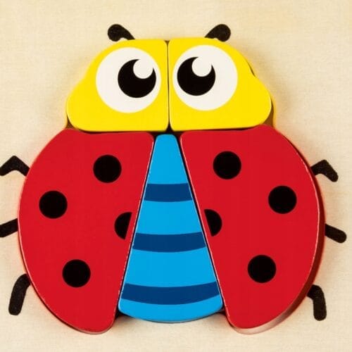 Playtive kolorowe, drewniane puzzle 2D Biedronka 1+