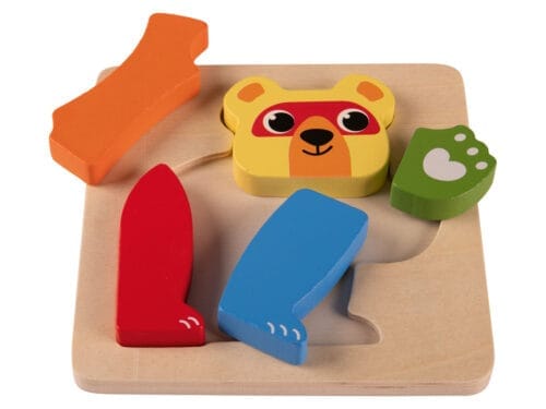 Playtive kolorowe, drewniane puzzle 2D Miś - obrazek 2