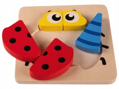 Playtive kolorowe, drewniane puzzle 2D Biedronka 1+ - obrazek 2