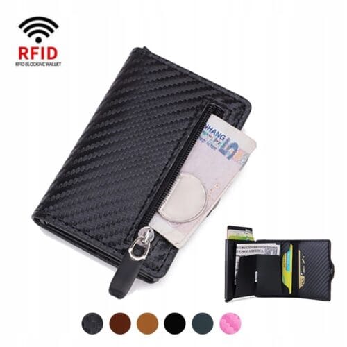 Carbon Fiber Rfid Card Holder Men Wallets Money Bag Male Vintage Black Male