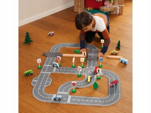PLAYTIVE Drewniane pojazdy budowlane do kolejki 3szt - obrazek 3