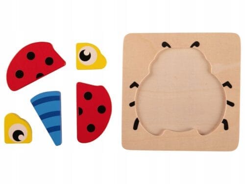 Playtive kolorowe, drewniane puzzle 2D Biedronka 1+ - obrazek 4