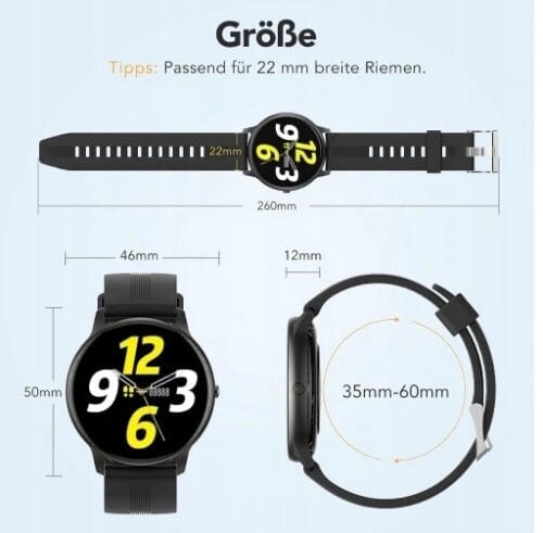 Zegarek Smartwatch AGPTEK LW11-34C CZARNY OKRĄGŁY - obrazek 4