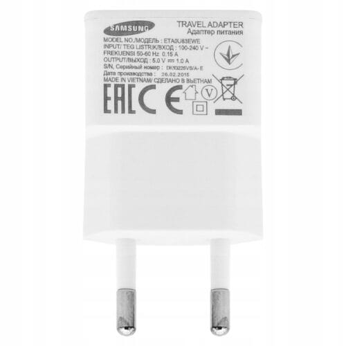 ORYGINALNA UNIWERSALNA ŁADOWARKA SIECIOWA USB SAMSUNG ETA0U83EWE 1A