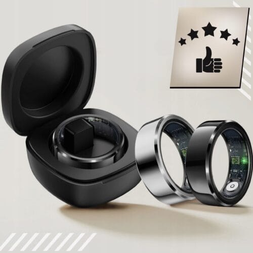 SMART RING INTELIGENTNY PIERŚCIONEK TĘTNO STRES KROKI SEN SPORT
