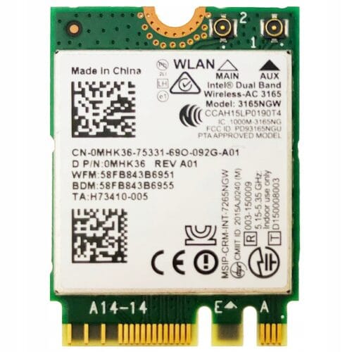 Karta sieciowa WiFi Intel 3165NGW W650RB W650