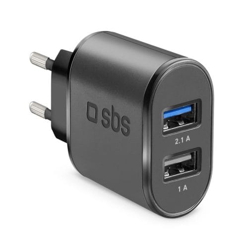 Ładowarka sieciowa uniwersalna SBS TETR2USB21AFAST 2,1A 2x USB Czarna