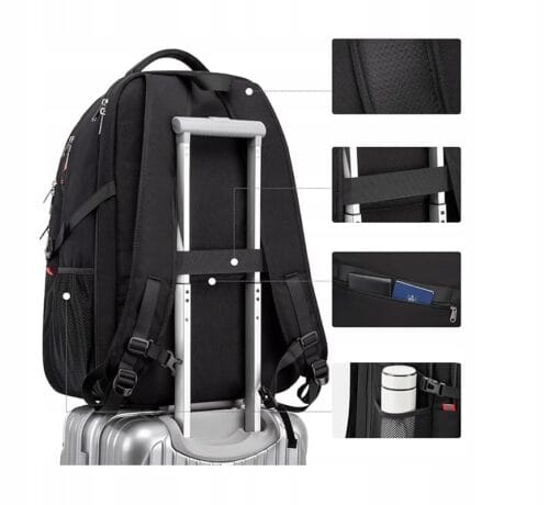 Plecak na laptopa Della Gao 18,4 " do pracy, biznesowy, wodoszczelny USB - obrazek 3